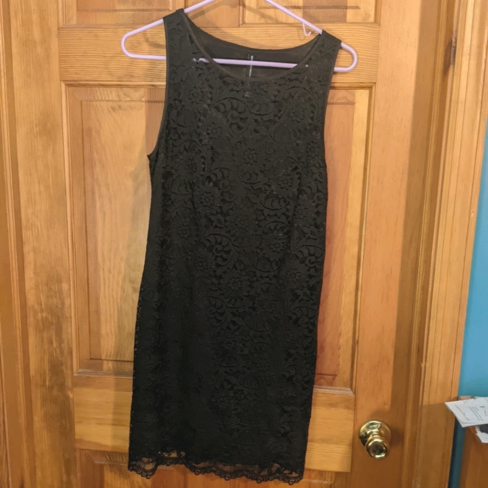 Black lace minidress